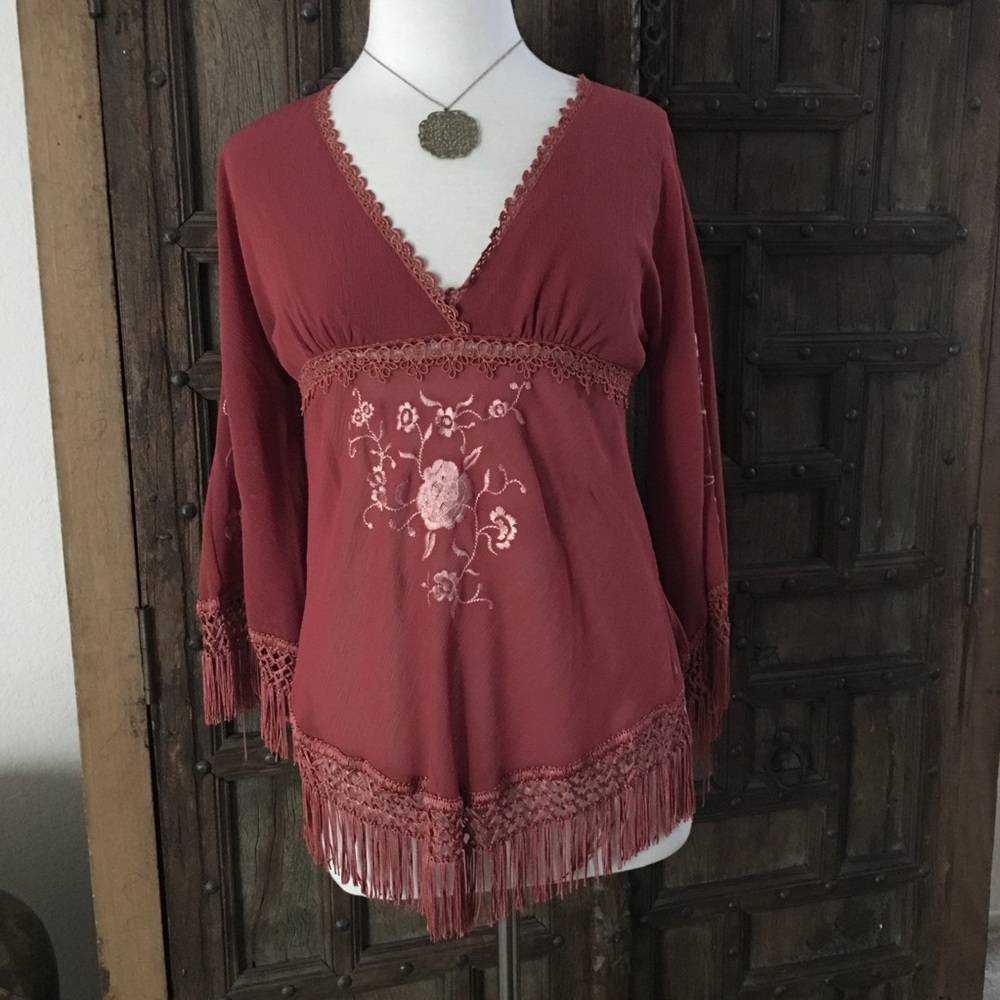 Beautiful boho fringe blouse